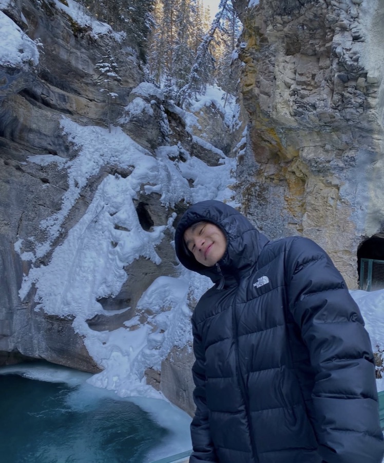 In a frozen canyon