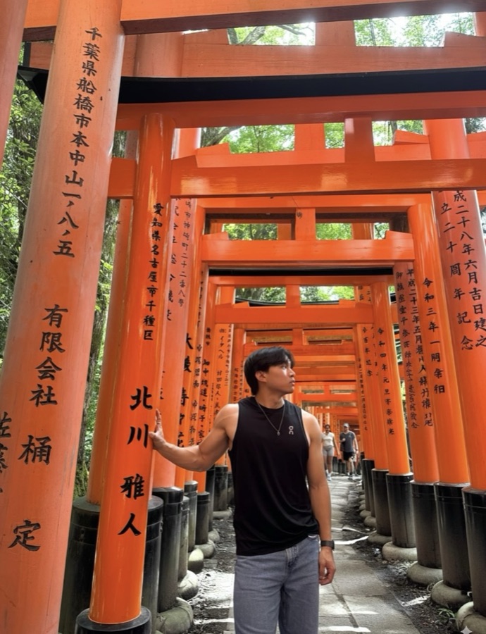 Under the torii gates at Fushimi Inari