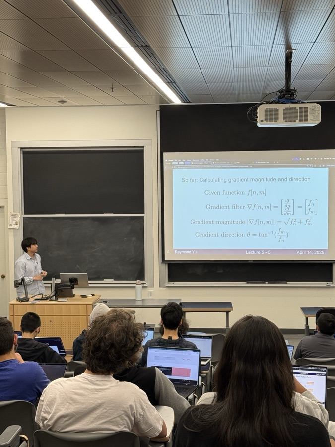 Giving a lecture